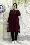 İpli tunik  Bordo