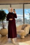 33815 Simli Basic Etekli Fit Takım Bordo